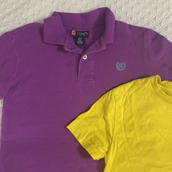 Polo Ralph Lauren CHAPS set of two boys shirts purple knit golf yellow tee S 8 - Picture 2 of 10